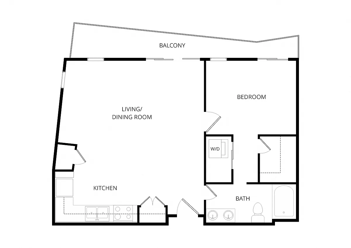 Floor plan Blue B7 1X1