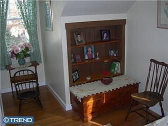 Bedroom with custom shelves