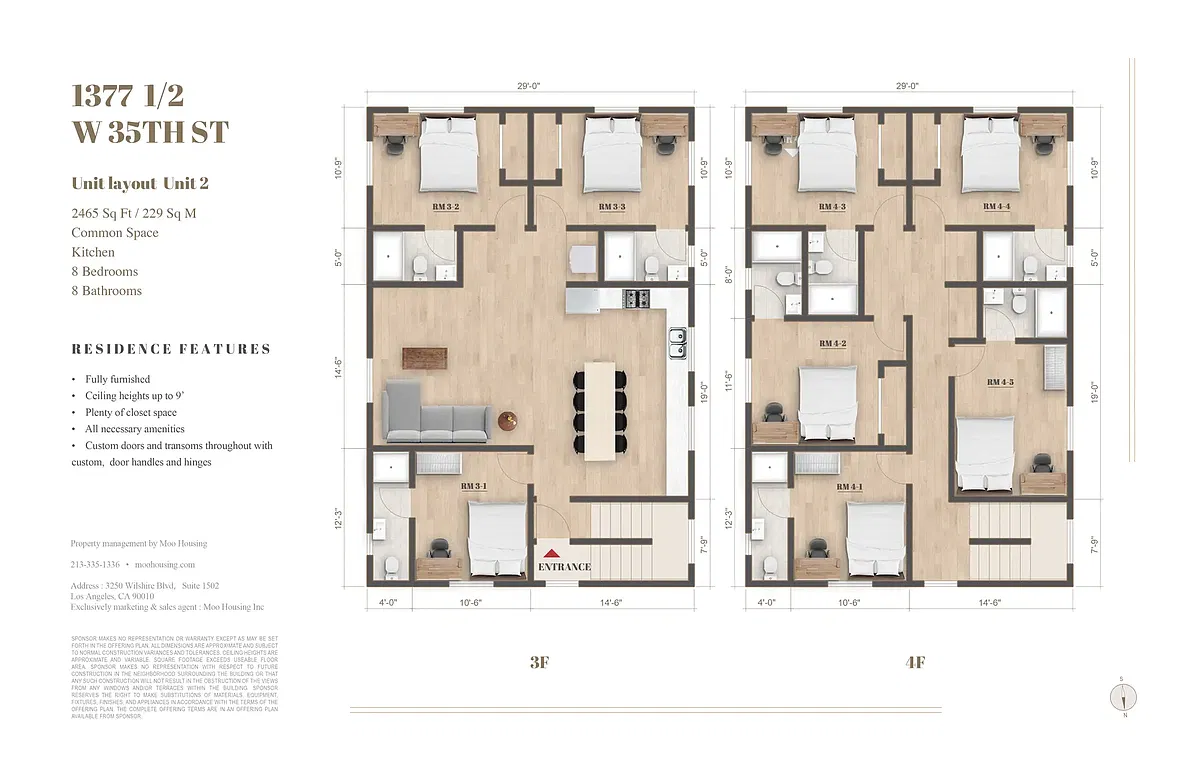 Floor plan Private Room 1377 1-2 W 36th Pl 8b8b