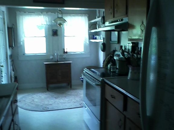 kitchen looking out backyard