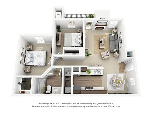 Floor plan Two bedroom/One bath