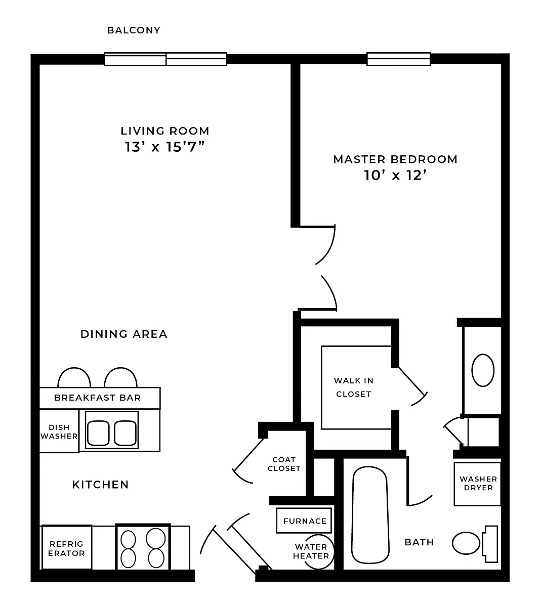 Floor plan 1 BEDROOM WITH SKYLIGHT