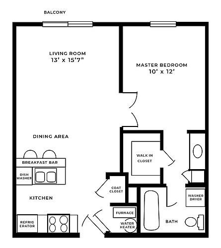 Floor plan 1 BEDROOM WITH SKYLIGHT
