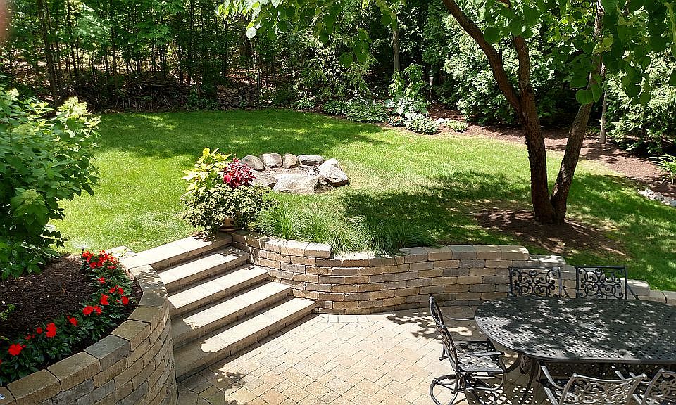 Paver patio, large firepit
