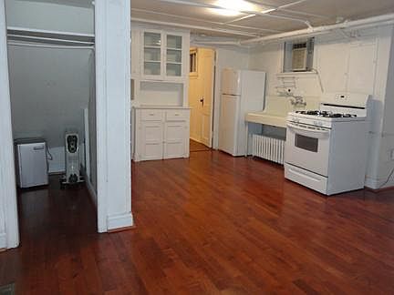 Main area - Living area, dining area and kitchen as one room. There is a hall closet -no door. Tenants sometimes put a curtain up.