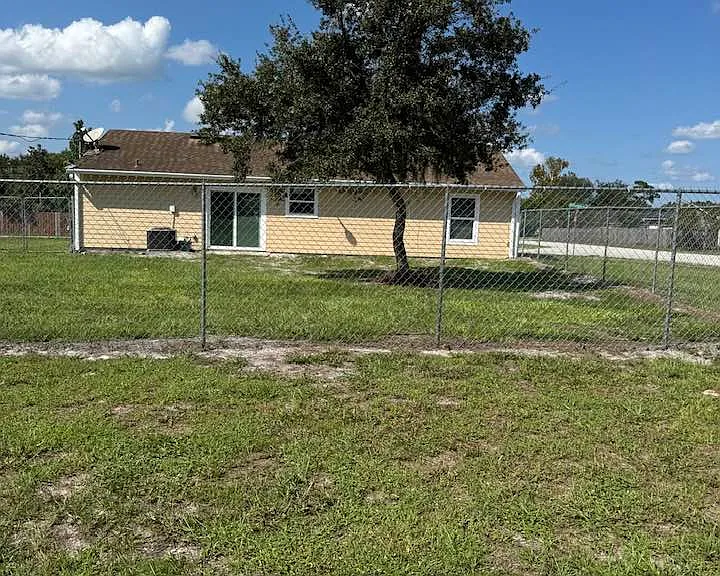 Back yard fenced in
