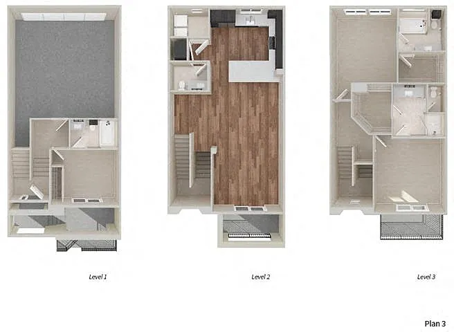 Floor plan Townhome Three 3 x 3.5