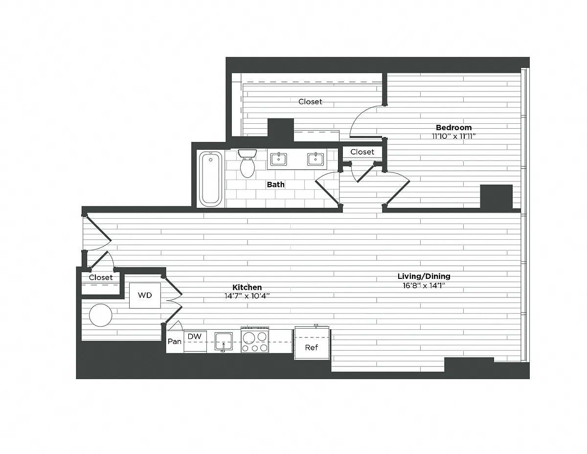 Floor plan 1K