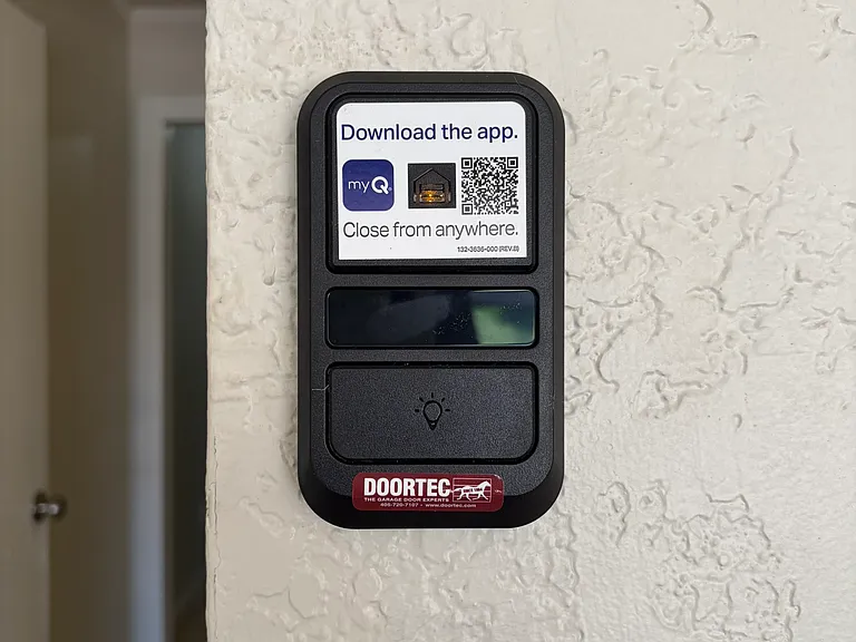 View of garage door opener.