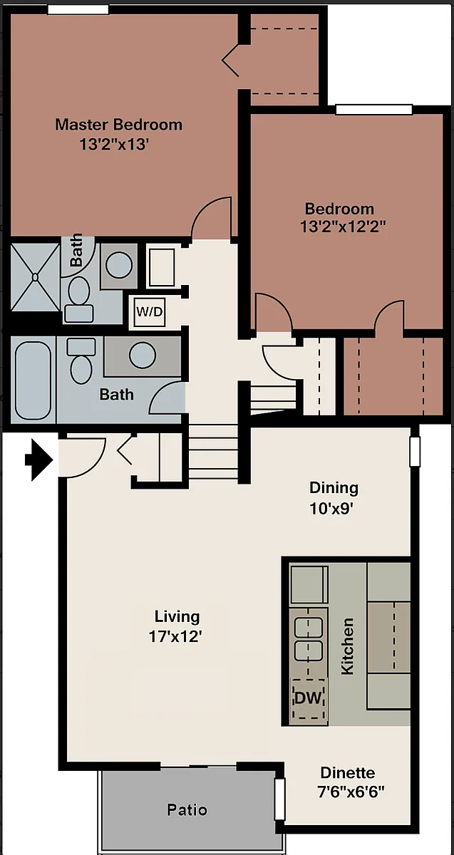 Floor plan B-2 Bedroom