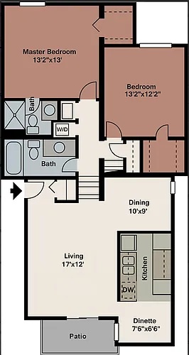Floor plan B-2 Bedroom