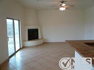 View from kitchen into living room
