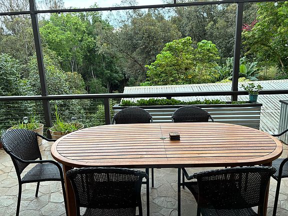 Back lanai with spectacular forest view