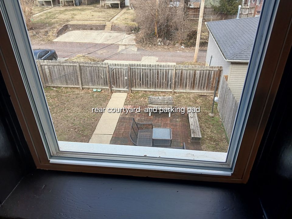 Rear yard and parking pad