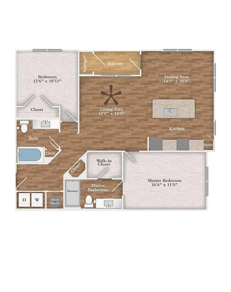 Floor plan Two Bedroom