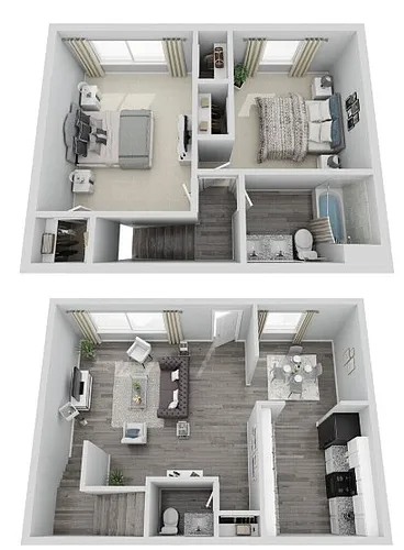 Floor plan 2 Bedroom, 1.5 Bathroom