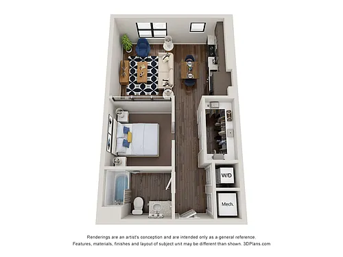 Floor plan 1BR-B