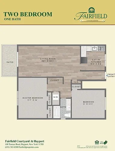 Floor plan Two Bedroom 955SF