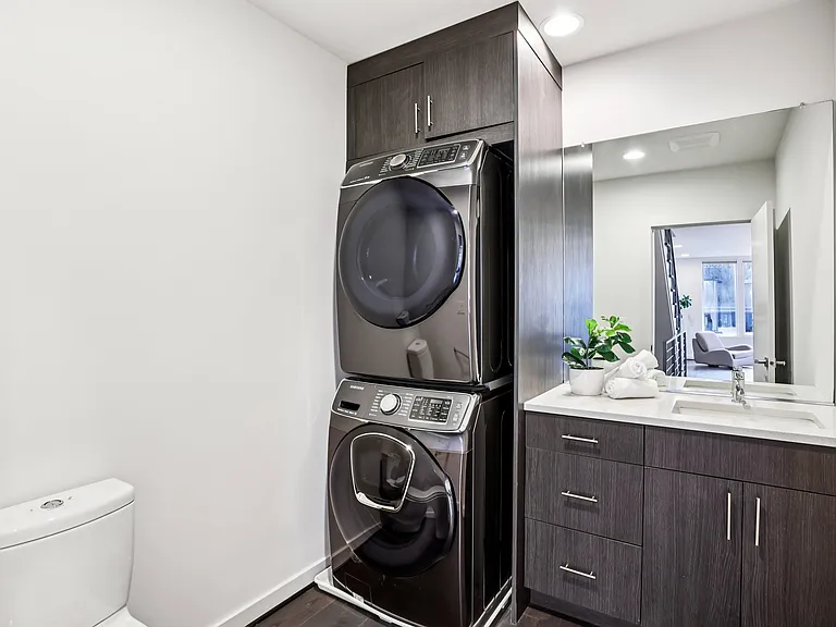 W/D unit in 1/2 bath