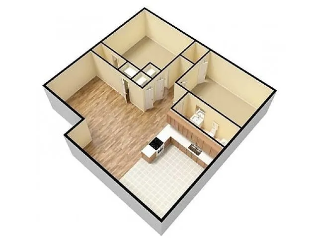 Floor plan 2 Bedroom, 1 Bathroom