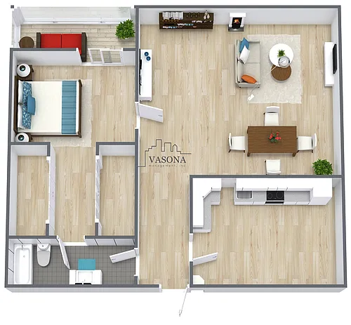 Floor plan 1 Bedroom 1 Bath Junior