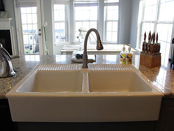 Large double farmhouse sink.