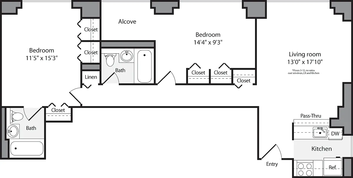 Floor plan 2 Bedroom G
