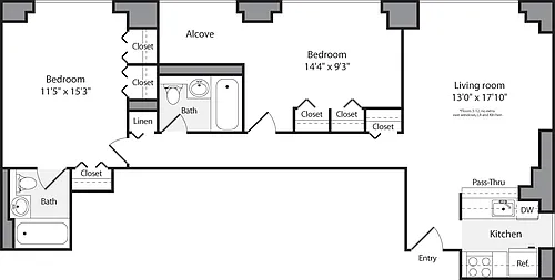 Floor plan 2 Bedroom G