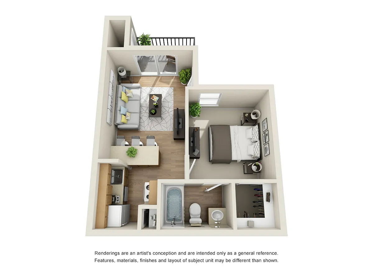 Floor plan 1 Bedroom 1 Bathroom