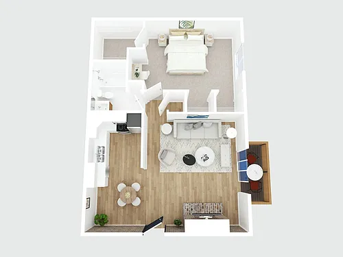Floor plan 1 Bedroom 1 Bath