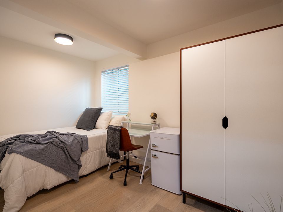 Comfortable bedroom with modern style and storage