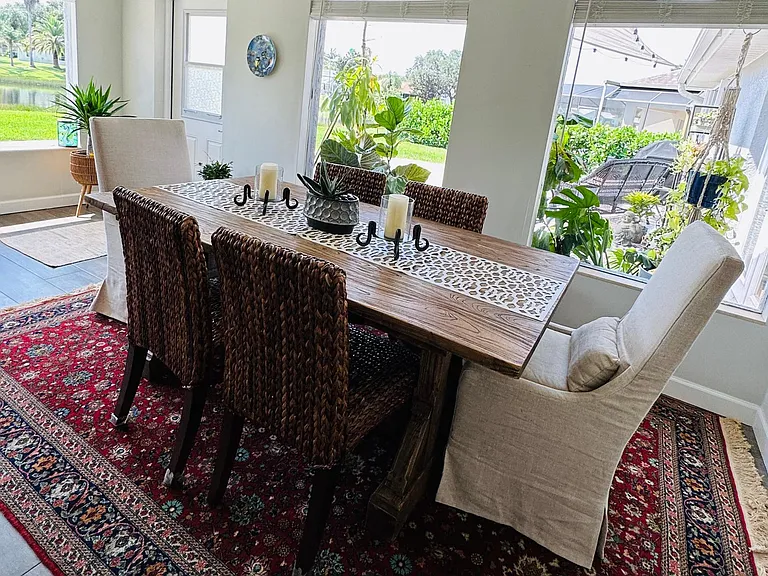 Formal Dining Florida room overlooking Lake