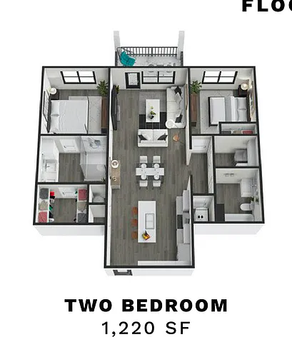Floor plan 2 Bedroom Floor Plan