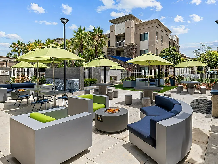 Lounge Area with Grill Station in Tempo at Riverpark