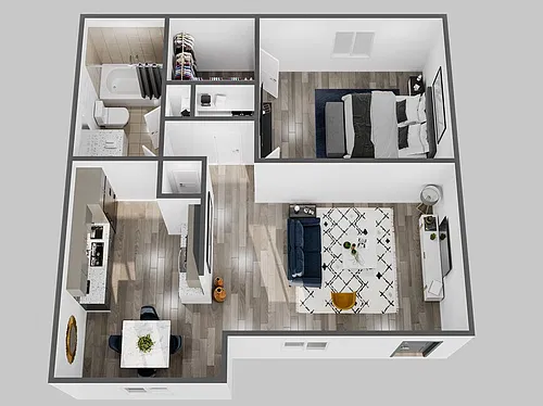 Floor plan 1 bed 1 bath