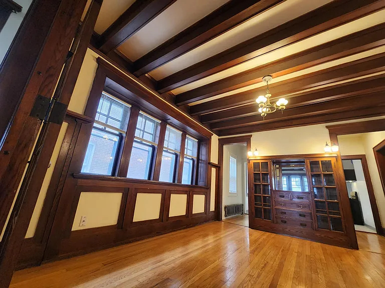 Dinning room, low angle view from living room.