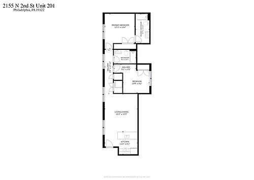 Floor plan 2 Bedroom 2 bath