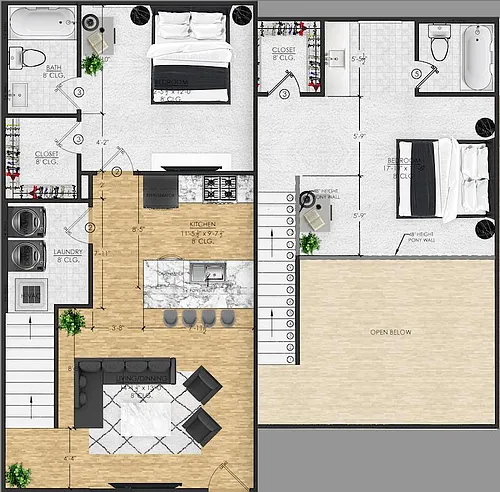 Floor plan Loft - 2 Bedroom