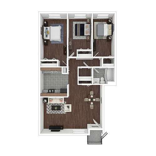 Floor plan Mountain Laurel 3 Bedroom (Market)