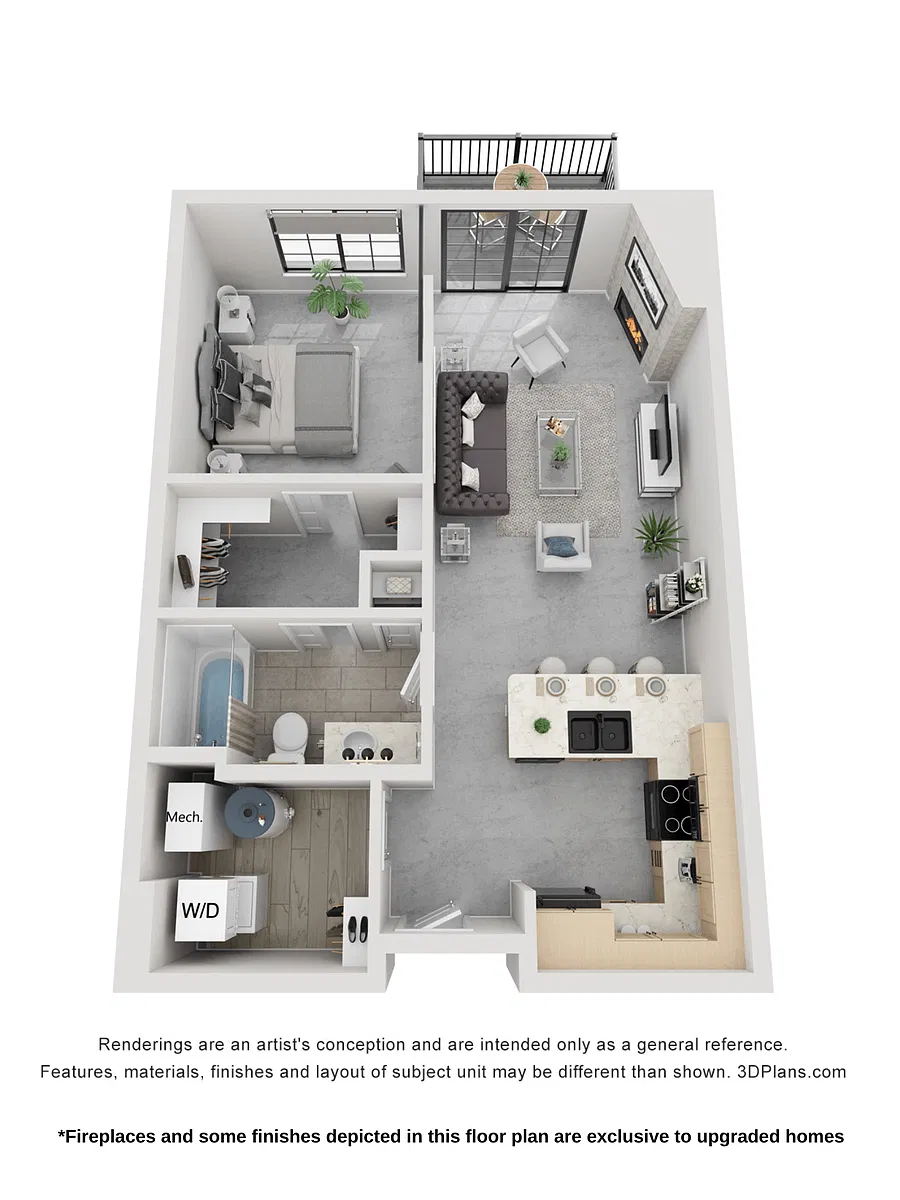 Floor plan Bronze - 1 Bedroom 1 Bathroom