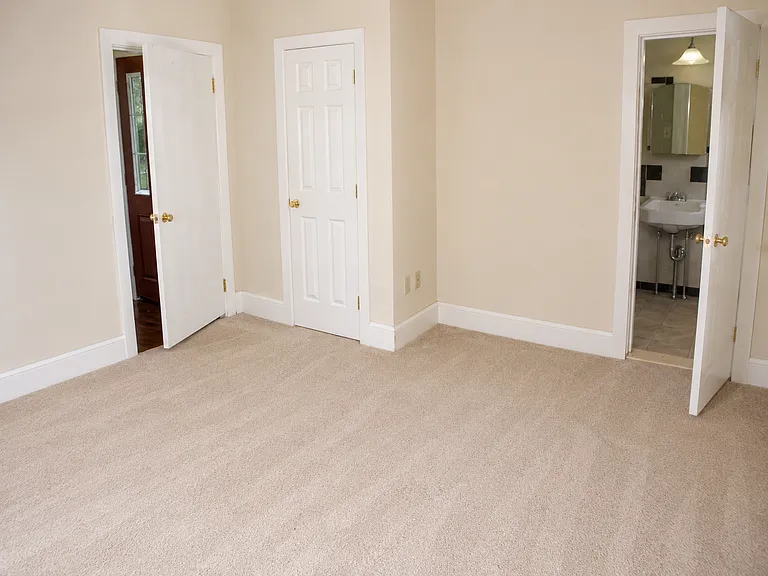 BR with hallway door on left; walk-in closet in middle and bath entrance to the right