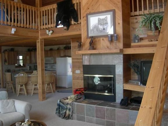 Custom tile around fireplace