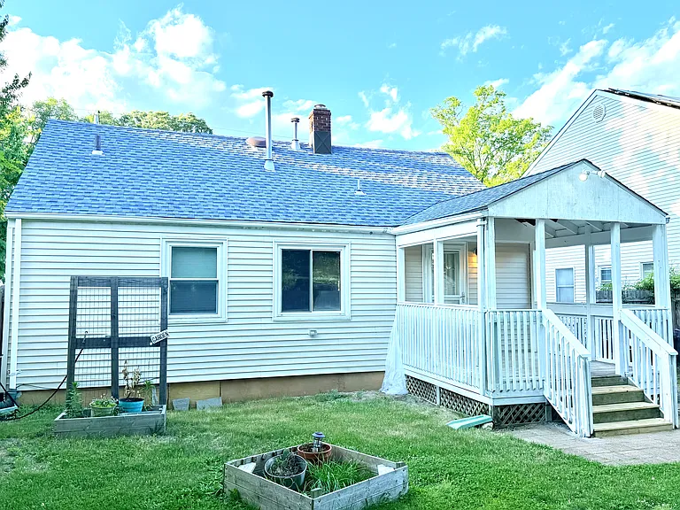 Nice fenced in backyard with large shed