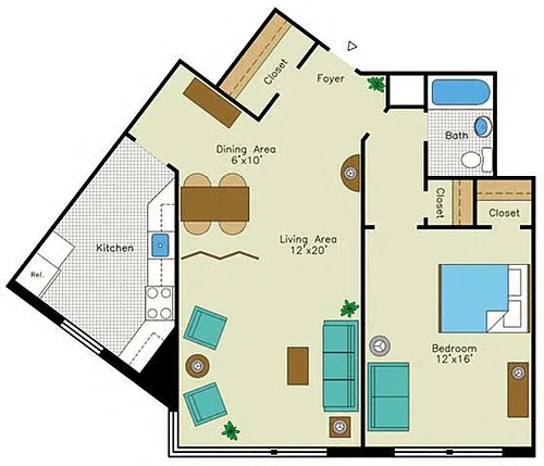 Floor plan 1 Bedroom I