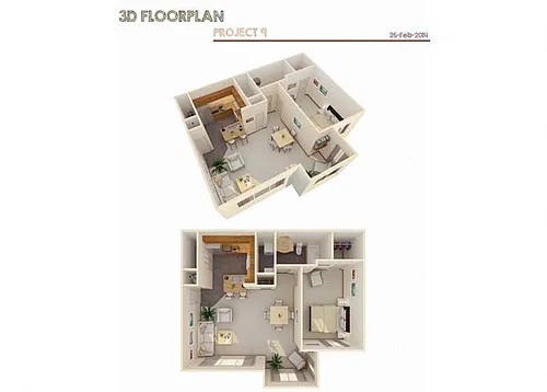 Floor plan 1 Bed w/ Flex Space (Fireplace Optional)