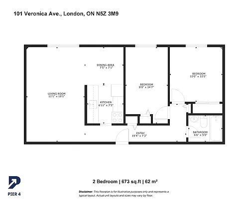 Floor plan 2 Bedrooms