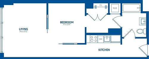Floor plan 1 Bedroom, 1 Bath B - 601