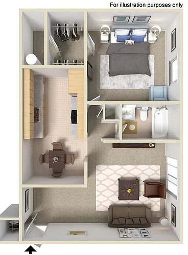 Floor plan One Bedroom