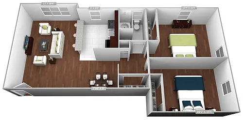 Floor plan Large 2 Bedroom
