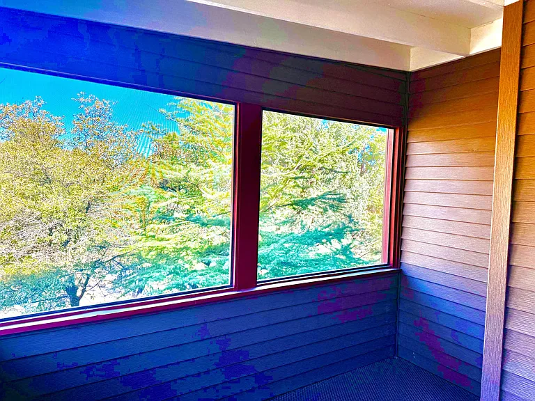 Corner of the screen patio- we used as a dart board area